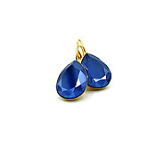 Украшения handmade. Livemaster - original item Earrings with Swarovski crystals, Royal Blue, blue. Handmade.