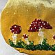 Сумка женская из желтого бархата с вышивкой из бусин «Мухоморы». Сумка с фермуаром. Somnambula. Ярмарка Мастеров.  Фото №4