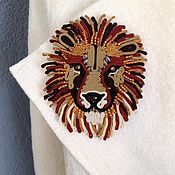 Украшения handmade. Livemaster - original item Soutache brooch lion. Handmade.