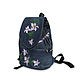 Order Denim backpack Lilies. Handmade shop. Livemaster. . Backpacks Фото №3