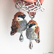 Текстильная брошь птица-колибри «Магнолия» Вышитая бисером брошь
