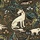 Гобелен " Миф" оливка, шир 150. Шторы. Ольга Калиничева Хлопок Гобелен Шторы. Интернет-магазин Ярмарка Мастеров.  Фото №2
