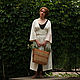 Cream White Linen Embroidered Kimono. Robes. mongolia. Online shopping on My Livemaster.  Фото №2