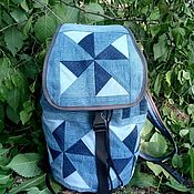 Сумки и аксессуары handmade. Livemaster - original item Backpack denim TriangleIV. Handmade.