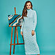 Long turquoise knitted dress, Dresses, Moscow,  Фото №1