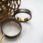 Обручальное помолвочное кольцо из титана. Необычные парные кольца