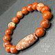 Заказать Браслет из красной яшмы с природной Дзи. Pink Magic Stone. Ярмарка Мастеров. . Браслет из бусин Фото №3