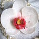 Brooch-barrette 'Orchid' handmade. Brooches. Picture&miniature lacquer painting. My Livemaster. Фото №6
