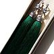 Earrings brush 'emerald fairy tale' silver, silk. Tassel earrings. nadinbant (Nadinbant). Online shopping on My Livemaster.  Фото №2