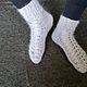 Белые пуховые носки. Ажурные зимние теплые носки. Женские носки.1А, Палантины, Оренбург,  Фото №1