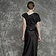 Order Dress evening black satin asymmetrical sleeveless. Voielle. Livemaster. . Dresses Фото №3