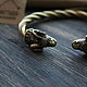 Bronze bracelet with rams ,Viking bracelet, Bead bracelet, Volgograd,  Фото №1