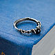 Silver ring with black agate Adjustable ring 925 silver, Rings, Ulan-Ude,  Фото №1