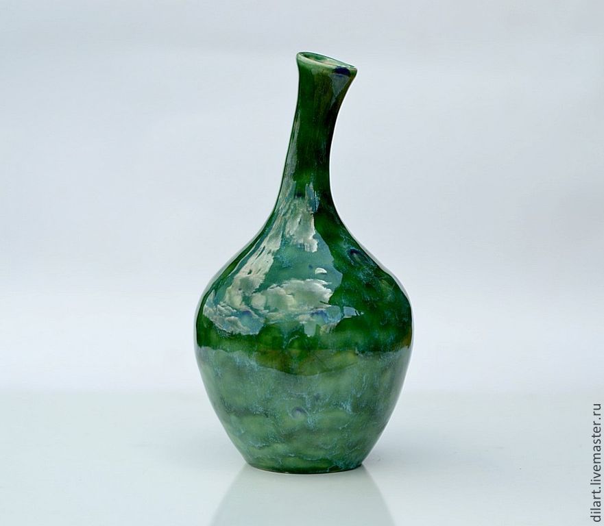 Керамическая ваза Павлин интерьерная бутылка
