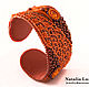 Beaded bracelet Fresh tangerine shibori Swarovski orange stylish, Hard bracelet, St. Petersburg,  Фото №1