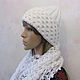 Beanie hat in white, on a knitted lining, half-wool. Caps. Cozy corner (nadejdamoshkina). My Livemaster. Фото №6