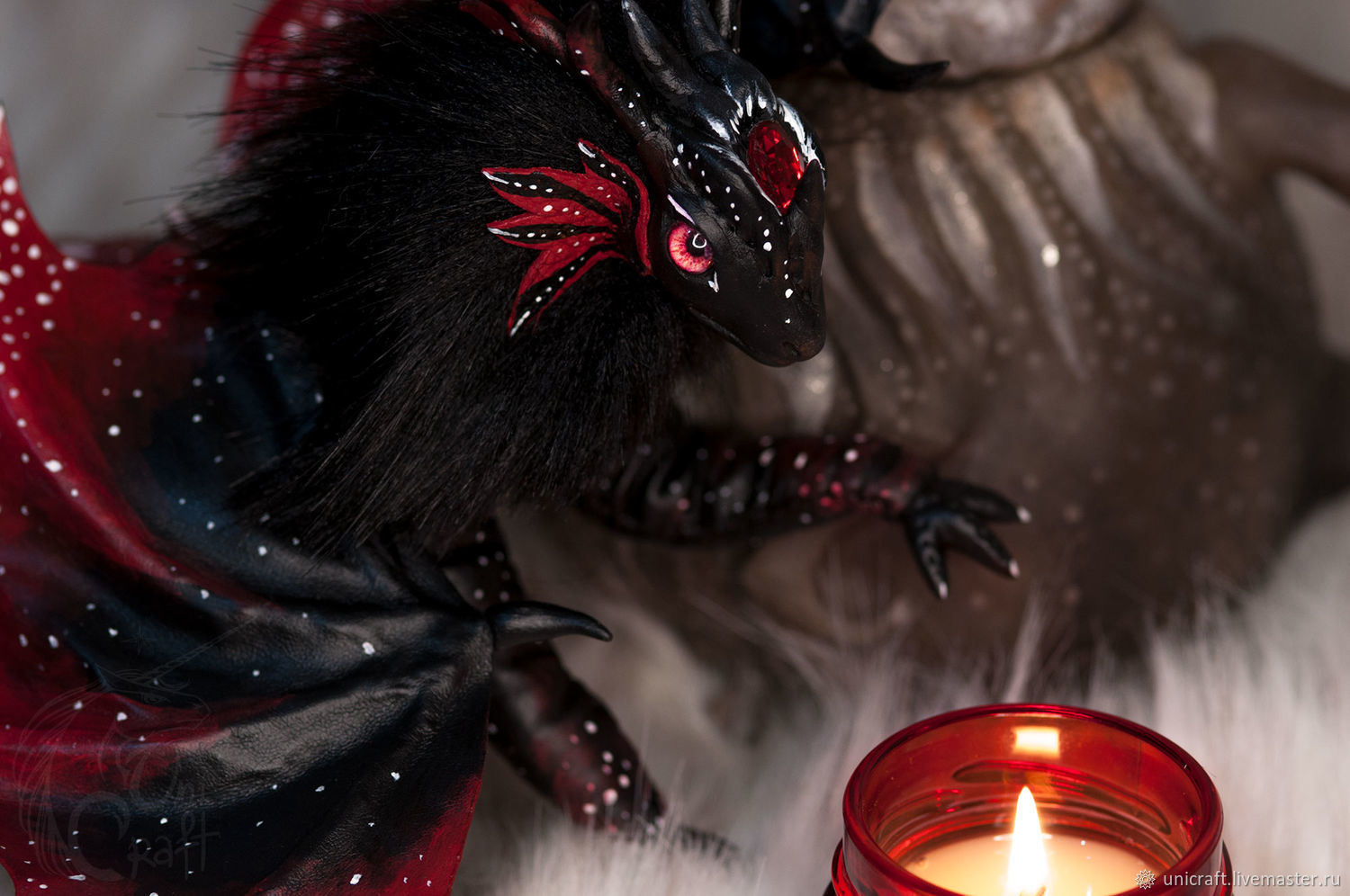 Дракон Темного Леса. Подвижная игрушка из кожи и меха на заказ в ...