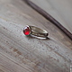 Silver ring with cubic Zirconia color garnet, handmade, designer ring.