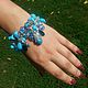 Bracelet of turquoise, lampwork and Swarovski. Bead bracelet. Jewelry Elena. My Livemaster. Фото №4