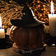 Свеча «Тыква со шляпой». Свечи. Mirana_candles. Ярмарка Мастеров.  Фото №4