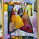 Картины с тремя подружками подарок женщине на юбилей сиреневый. Картины. Art of genius (oikos). Ярмарка Мастеров.  Фото №6