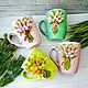 Заказать Кружка и ложка с декором из полимерной глины. Подарки с душой (MyClay decor). Ярмарка Мастеров. . Кружки и чашки Фото №3