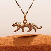 Украшения handmade. Livemaster - original item Leopard Pendant | Silver with Gold plating. Handmade.