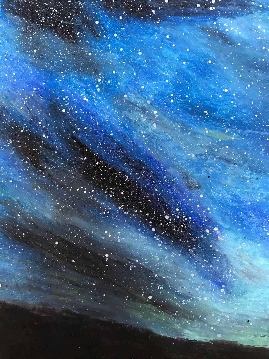 Космос пастелью. Картина Звёздное небо. Звездное небо пастелью. Звездное небо акварель.