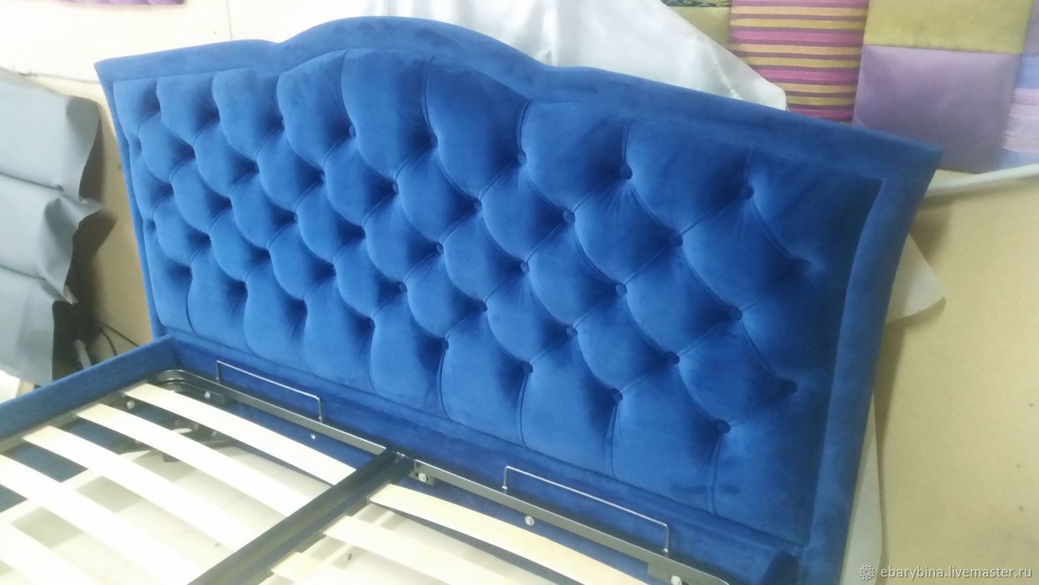 Синяя кровать в каретной стяжке, Кровати, Нахабино,  Фото №1