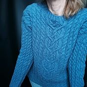 Одежда handmade. Livemaster - original item Knitted sweater with braids and arans Unisex Sweater. Handmade.