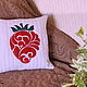 White decorative sofa cushion with strawberry applique. Pillow. Denimhandmade.Olga. My Livemaster. Фото №5
