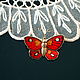 The scarlet butterfly brooch, enamel, vintage, Vintage brooches, St. Petersburg,  Фото №1