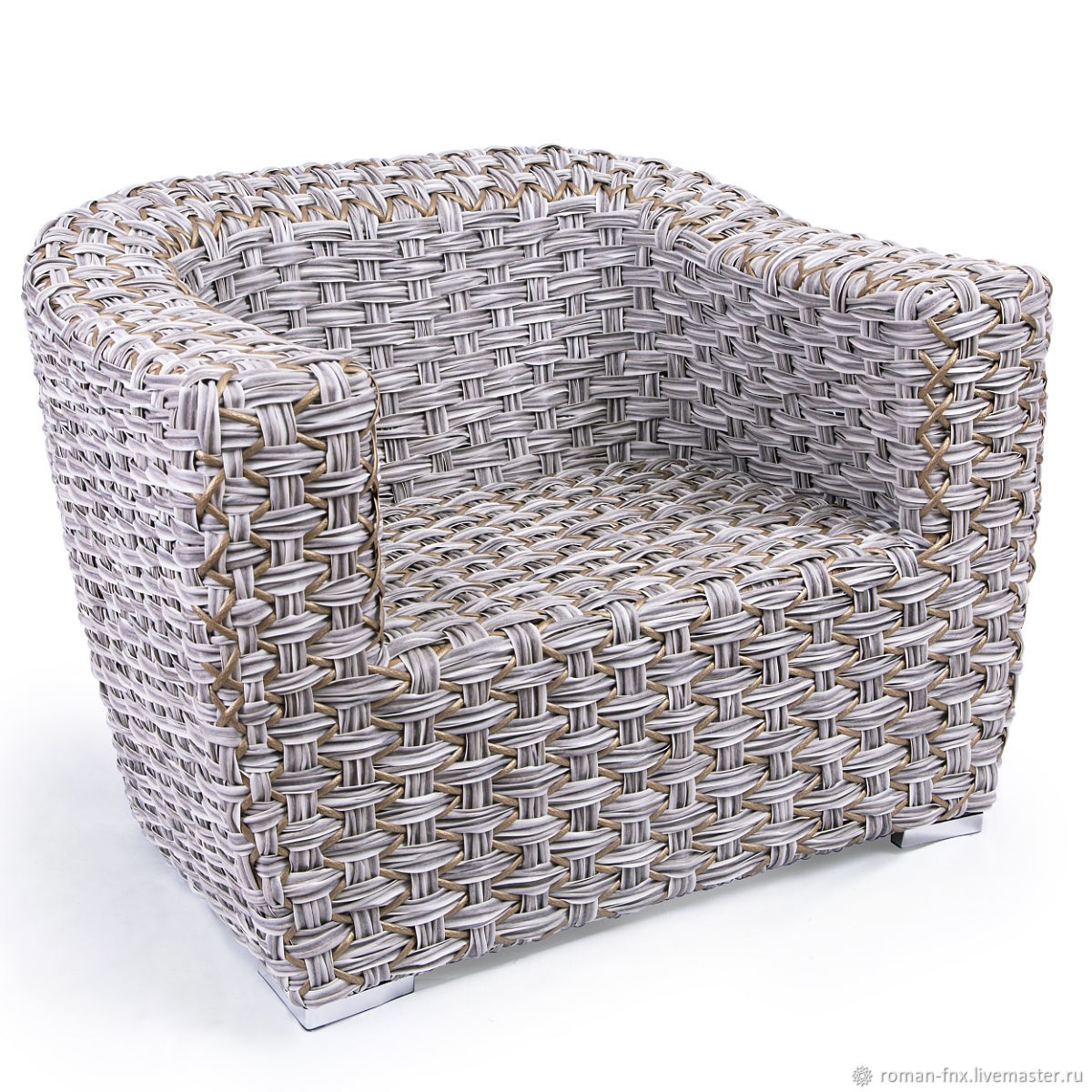 Кресло из искусственного ротанга ЛИЛИЯ (белый антик, золотистый)Наборы ...