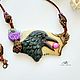 Polymer clay Raven pendant with pearls, Pendant, Ekaterinburg,  Фото №1