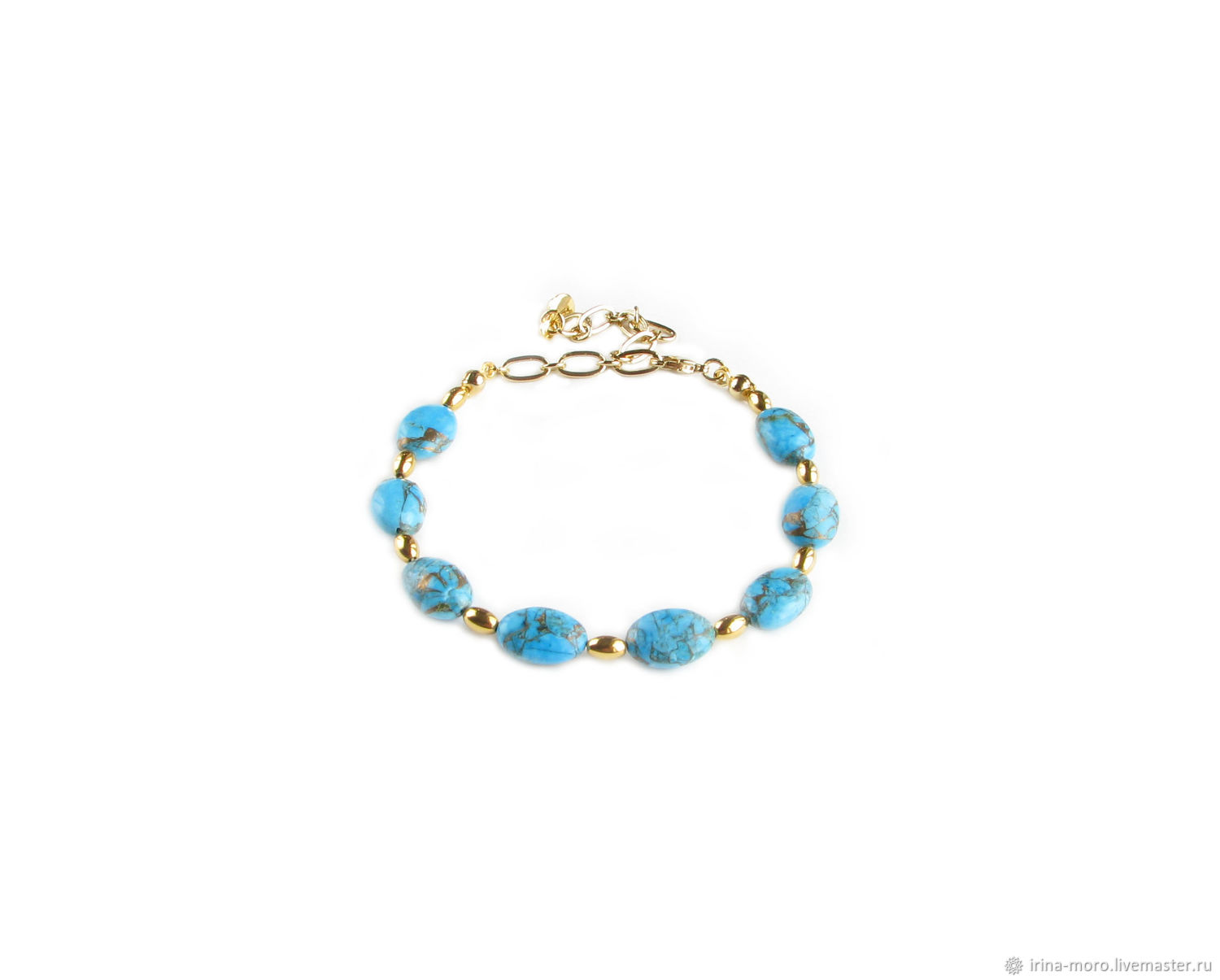 Turquoise bracelet 'Turquoise' bracelet made of natural turquoise, Bead bracelet, Moscow,  Фото №1