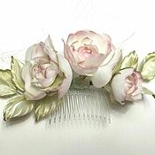 Свадебный салон handmade. Livemaster - original item Jewelry for hairstyles: Comb with delicate roses.. Handmade.