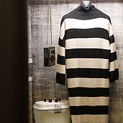 Одежда handmade. Livemaster - original item Long dress horizontal stripe. Handmade.
