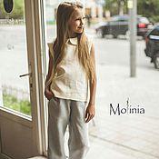 Dress for girls linen Yesenia white (remains at a nice price)