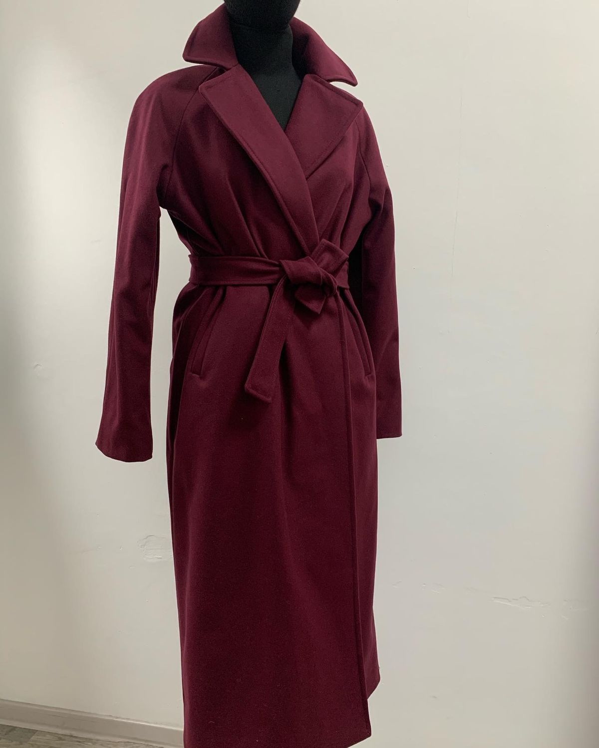 Пальто-халат из итальянской шерсти Max Mara марсала – купить на Ярмарке ...