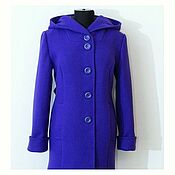 Одежда handmade. Livemaster - original item Demi-season coat with a short hood, wool. Handmade.