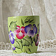 Mug with painted 'viola', Mugs and cups, ,  Фото №1