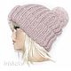Заказать Шапка  "Альбина"  графитовая  (шапка  жен, шапка). Ирина(shvilinka.knit). Ярмарка Мастеров. . Шапки Фото №3