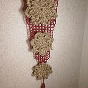 Картины и панно handmade. Livemaster - original item Hanging decorative panel in boho style made of jute and silk with a brush.. Handmade.