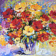 The picture poppies 'Red-yellow Bouquet' oil on canvas, Pictures, Voronezh,  Фото №1