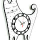 Настенные часы Черный кот часы для дома, Часы классические, Москва,  Фото №1