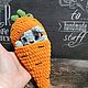 Зайка в морковка. Амигуруми куклы и игрушки. Мастерская счастья). Интернет-магазин Ярмарка Мастеров.  Фото №2