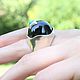 Ring with black enamel and turquoise made of 925 SER0007 silver, Rings, Yerevan,  Фото №1