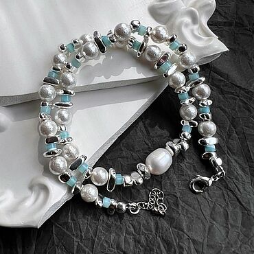 Украшения ручной работы. Ярмарка Мастеров - ручная работа КОЛЬЕ ЧОКЕР ИЗ ПЕРЛАМУТРА ГЕМАТИТА подарок девушке подруге. Handmade.