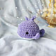 Knitted lilac whale, Amigurumi dolls and toys, Lipetsk,  Фото №1