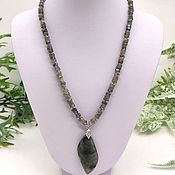 Работы для детей, handmade. Livemaster - original item Beads / necklace natural stone Labrador with pendant. Handmade.